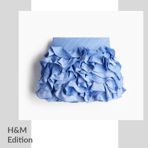 2pc SET: H&M Edition Ruffle-sleeve BLOUSE top + SKIRT Size S, 6 - Picture 5 of 9